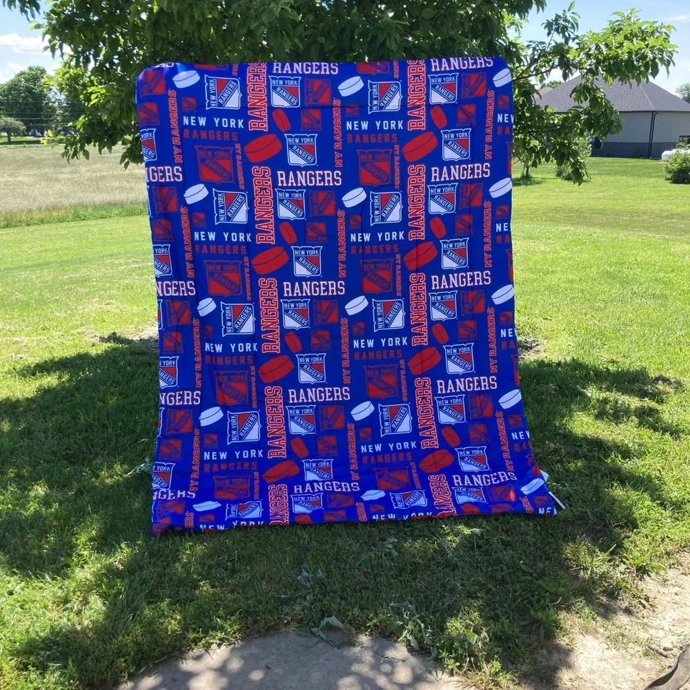 New York Rangers Hockey Comforter Set NEW Twin Blue‎ NHL 5 Piece Logo Print